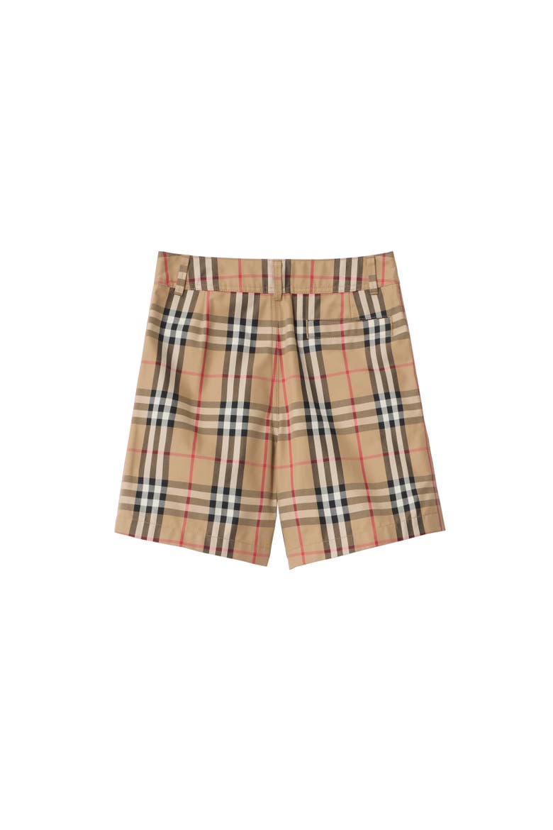 Check Cotton Oxford Shorts, Alternate, color, Sand beige