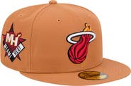 New Era Men's New Era Tan Miami Heat Color Pack 59FIFTY Fitted Hat