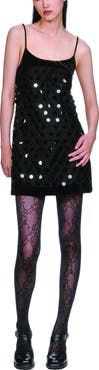 Anna Sui Mesh Pailettes Mini Dress