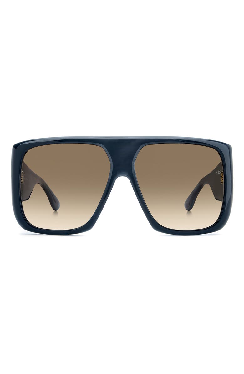 Victoria Beckham 60mm Flat Top Sunglasses, Main, color, Marble Blue/ Brown Sf