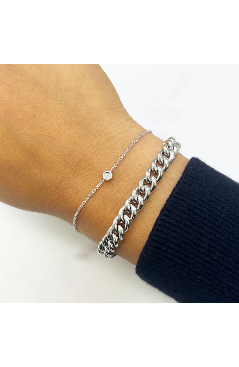 The Lovery Fine Jewelry Fancy Curb Bracelet, Alternate, color, White Gold