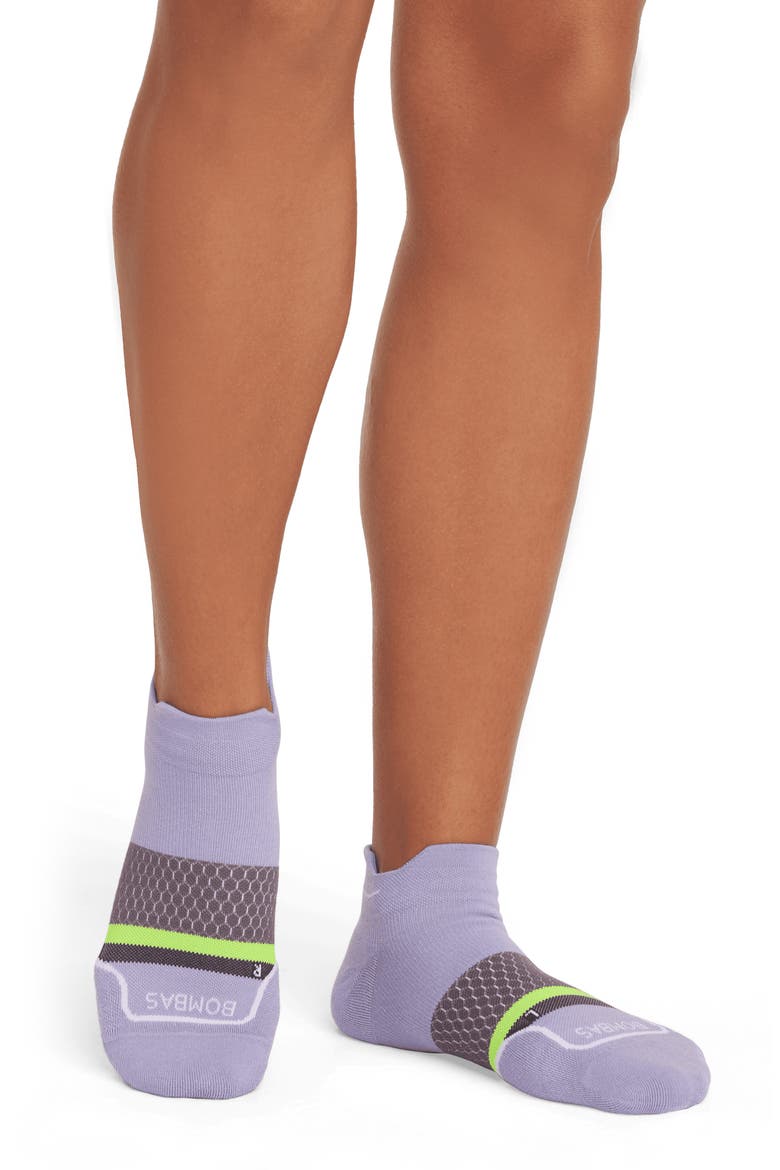 Stripe Running Ankle Socks, Alternate, color, LIGHT PURPLE