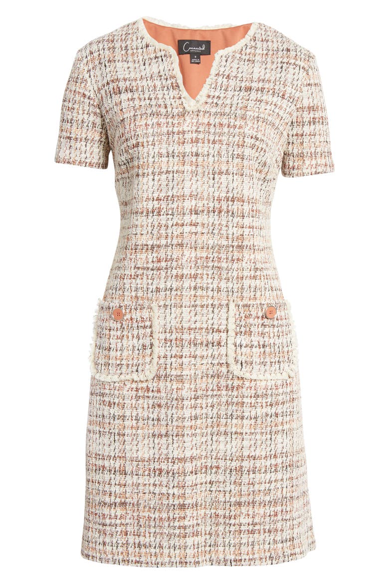 Tweed Pocket Detail Dress, Alternate, color, TERRACOTTA