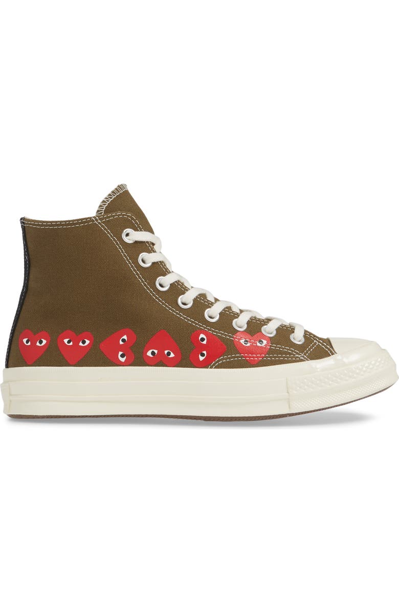 Comme des Garçons PLAY x Converse Chuck Taylor<sup>®</sup> High Top Sneaker, Alternate, color,