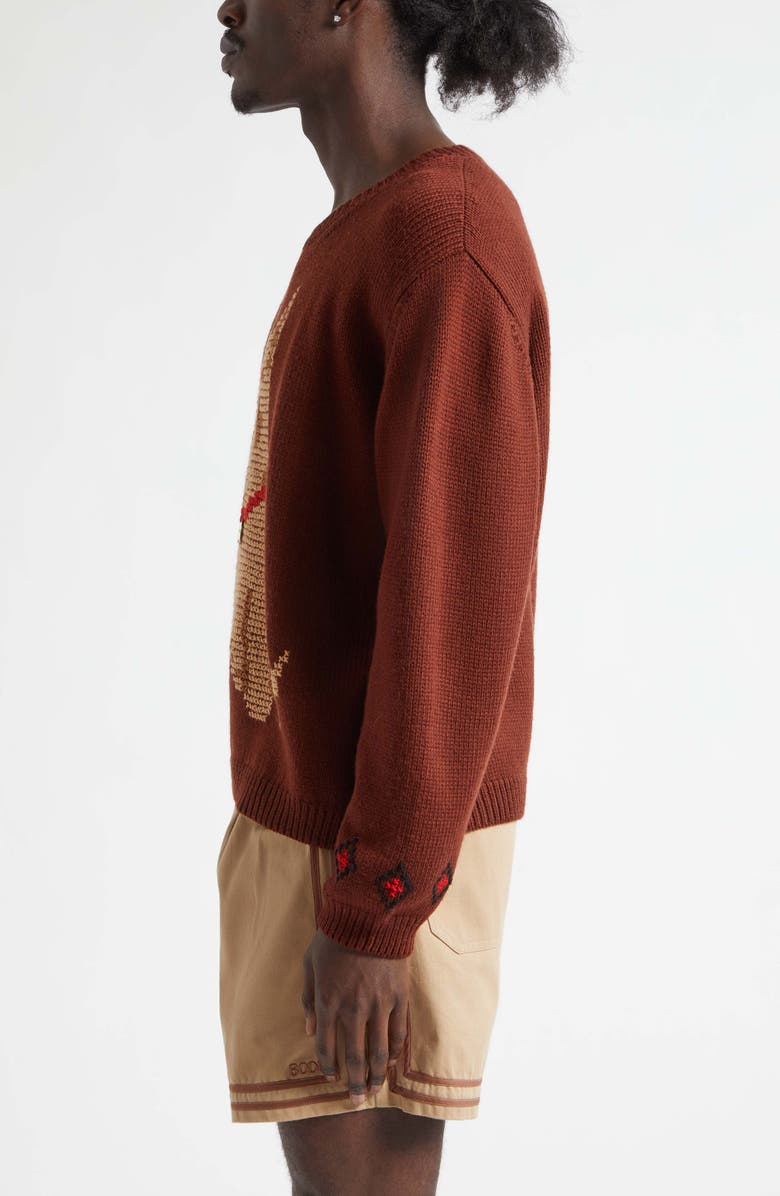 Bode Scottie Wool Sweater, Alternate, color, Brown
