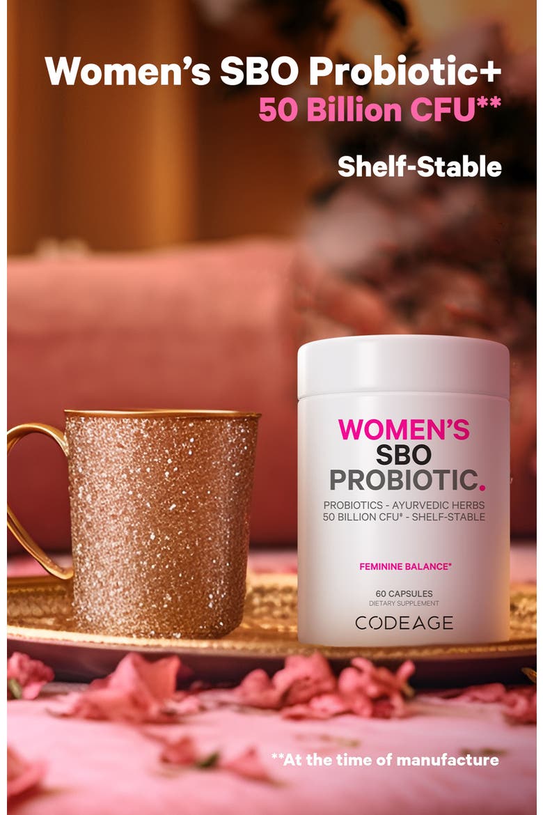 Women's SBO Probiotic 50 Billion CFU + Prebiotics Supplement, Alternate, color, White