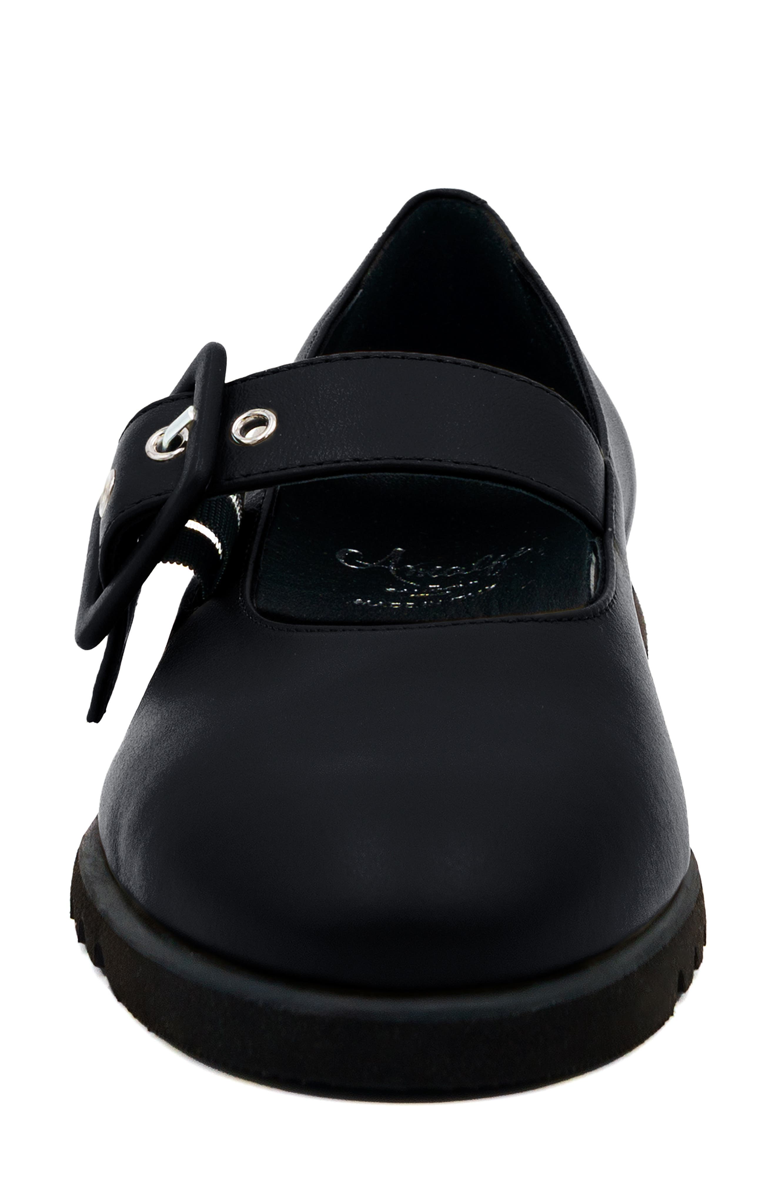 Energia Leather Mary Jane Flat, Alternate, color, BLACK