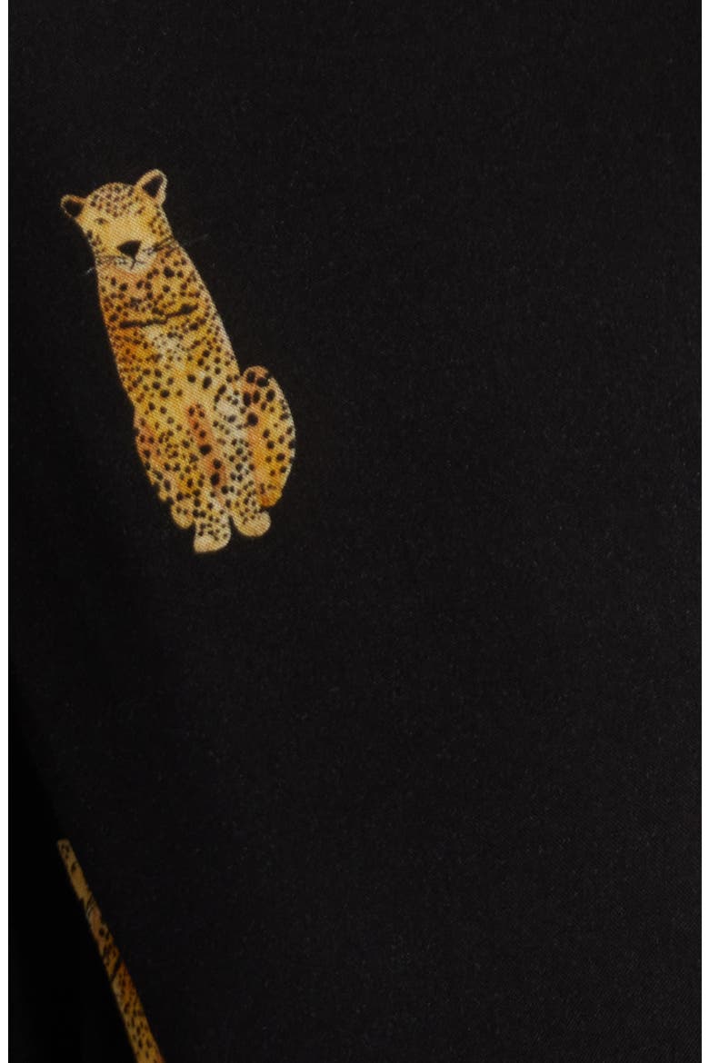 Josephine Wild Cats Print Button-Up Shirt, Alternate, color, ONYX WILD CATS