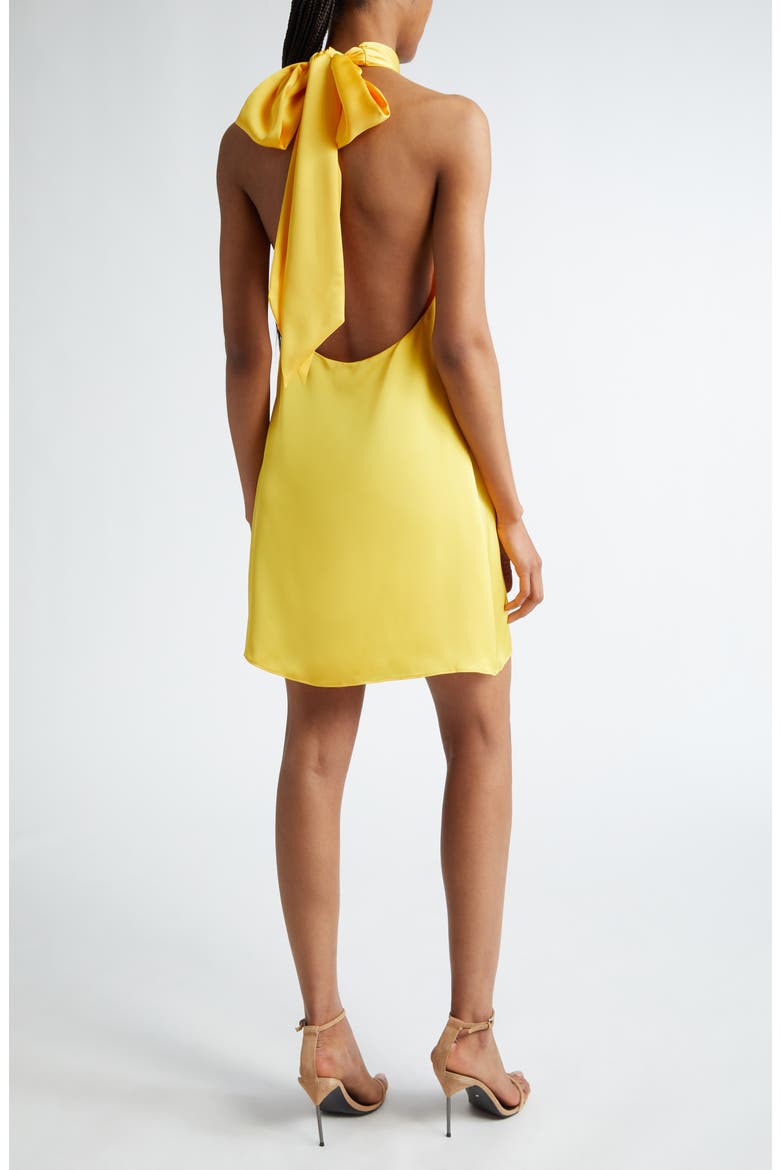 Sam Halter A-Line Satin Minidress, Alternate, color, BRIGHT LEMON