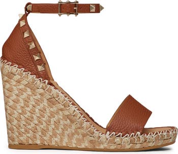VALENTINO】 Vロゴ カーフスキン ウェッジ サンダル (VALENTINO