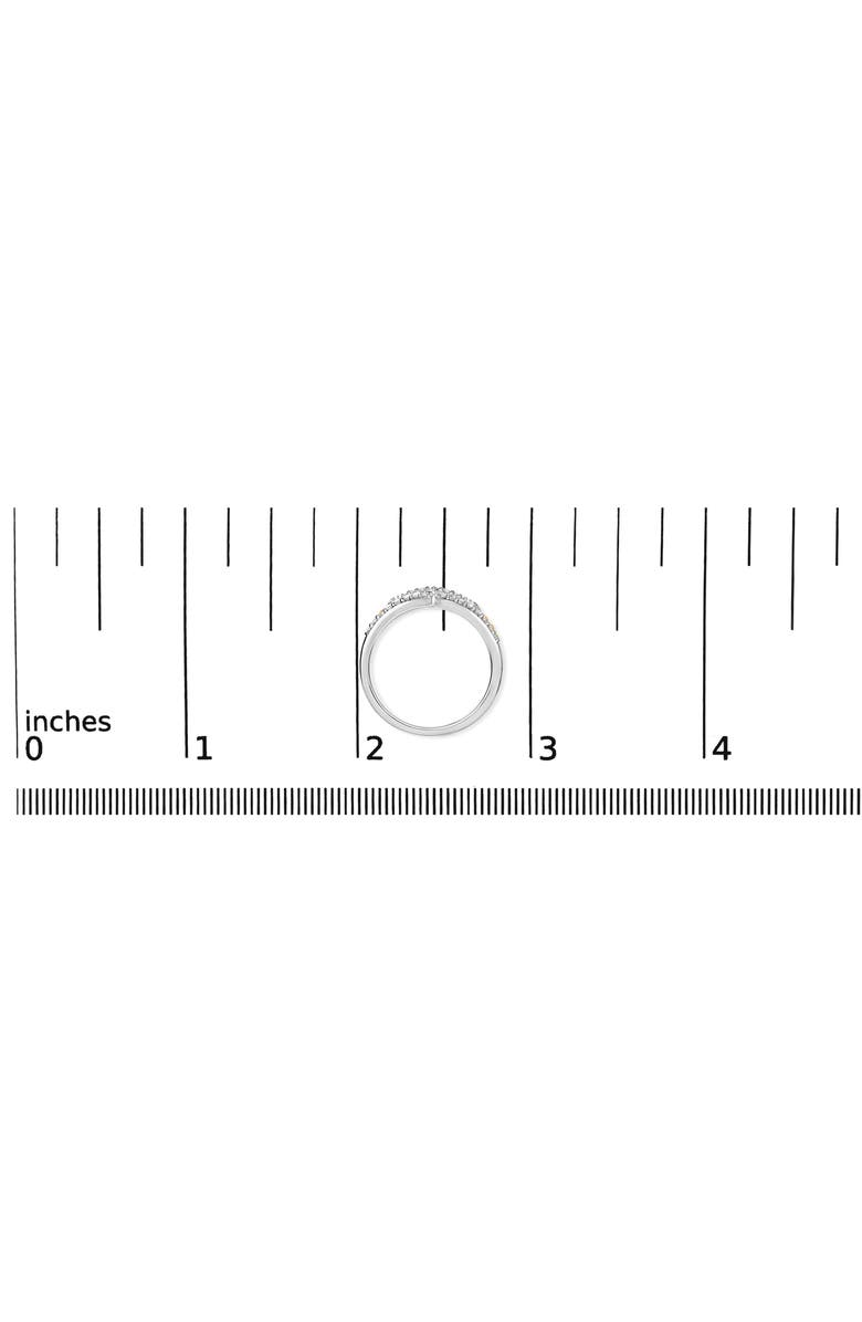 Haus of Brilliance 10K Yellow Gold Plated Sterling Silver 1/4 Cttw Diamond Chevron and Rope Band Ring, Alternate, color, Silver