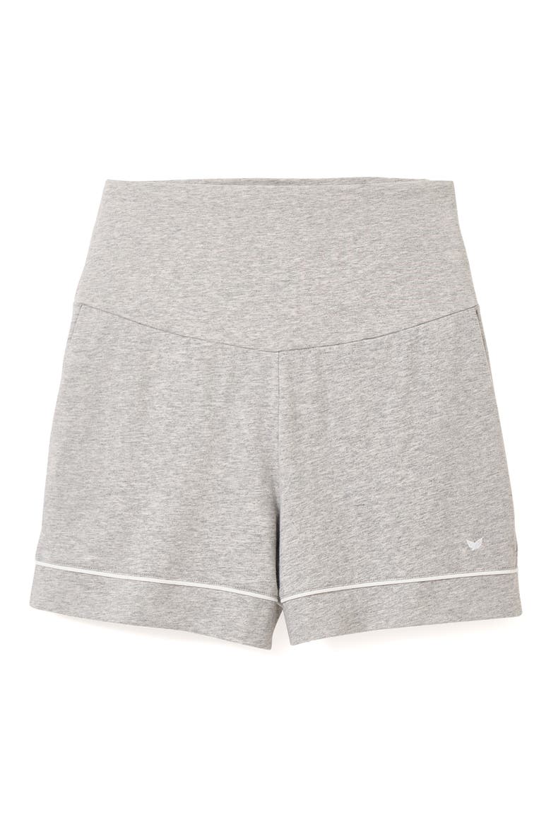 Cotton Maternity Shorts, Main, color, HEATHER GREY