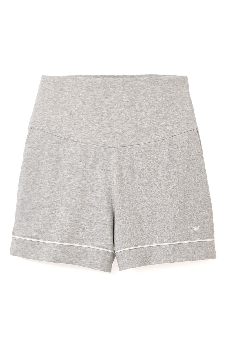 Petite Plume Cotton Maternity Shorts, Main, color, Heather Grey
