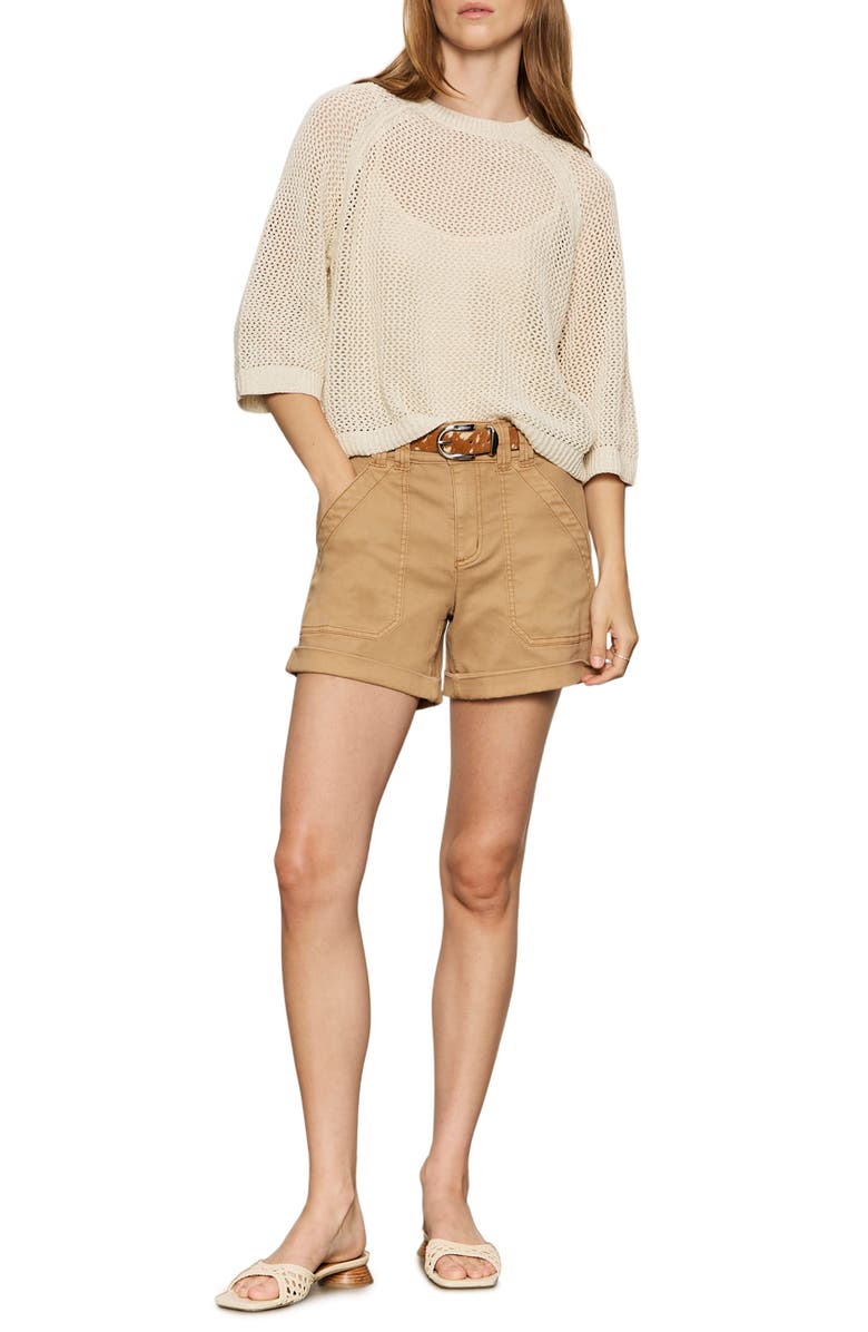 Sanctuary Metallic Openwork Sweater Top, Alternate, color, Collagen White