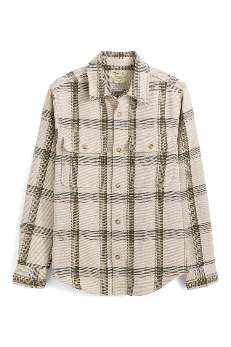 Plaid Cotton Blend Flannel Button-Up Shirt, Alternate, color, BLEACHED CANVAS HEATHER