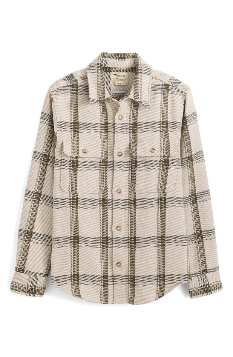 Madewell Plaid Cotton Blend Flannel Button-Up Shirt, Alternate, color, Bleached Canvas Heather