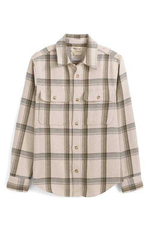 Madewell Plaid Cotton Blend Flannel Button-up Shirt In Bleached Canvas Heather