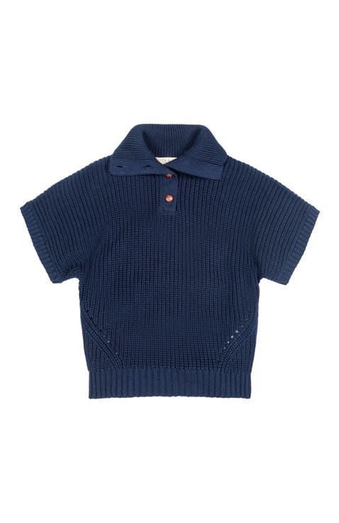 Baby Girls' Organic Spread Collar Sweater, Infant