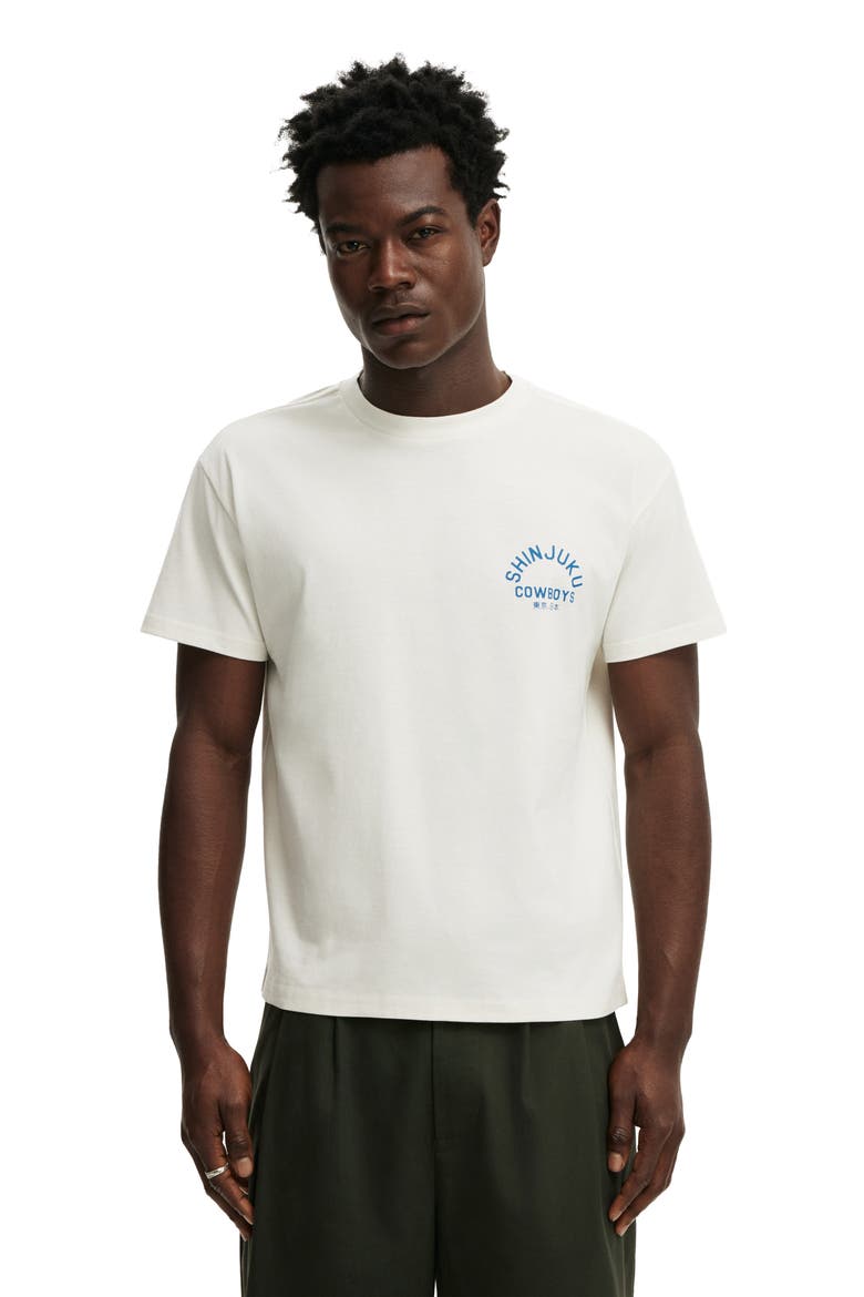 Men's Fitted Graphic T-Shirt, Main, color, Vintage White  Shinjuku