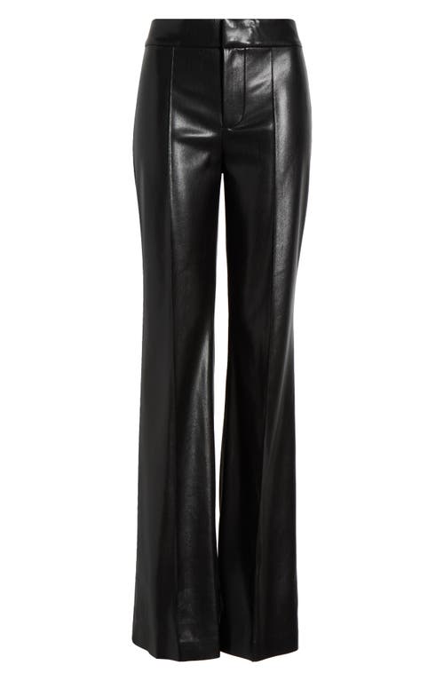 Alice And Olivia Ming Vegan Ankle Pants Black In Black