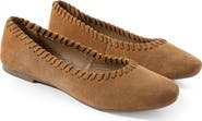 Jelavu Ella Whipstitch Suede Ballet Flat