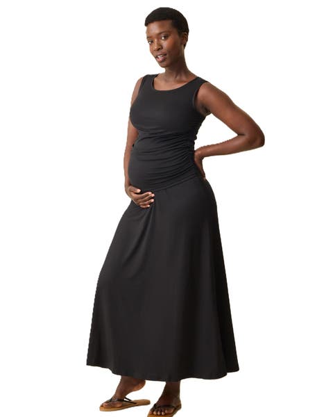 Drop-Waist Maternity & Nursing Maxi Dress