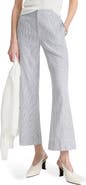 Vince Ticking Stripe Crop Flare Linen & Cotton Pants