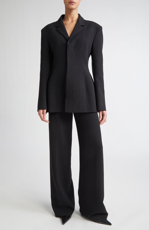 Fforme Dakota Molded Bonded Crepe Blazer In Black