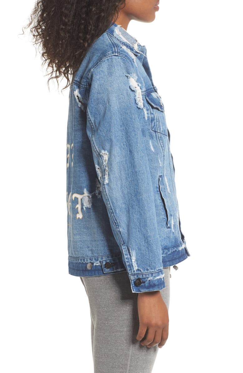 Spiritual Gangster I Am the Light Denim Jacket, Alternate, color,