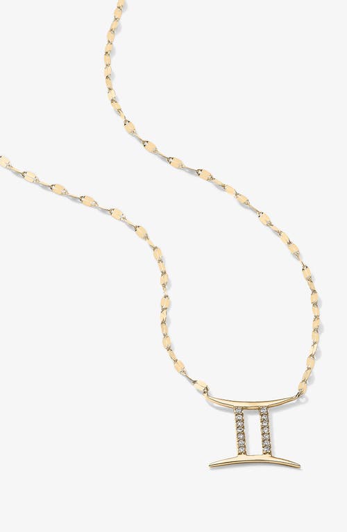 Lana 14k Gold Diamond Zodiac Gemini Pendant Necklace In Gold