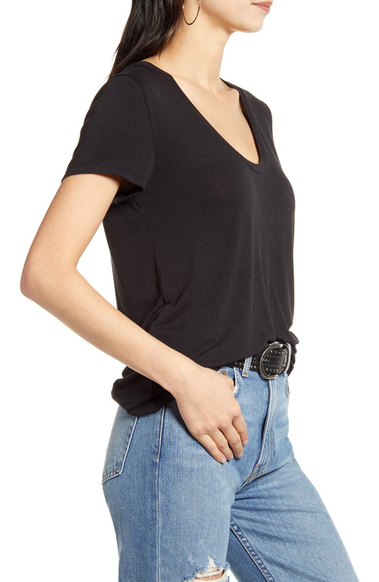 Treasure & Bond Heathered U-Neck Tee, Alternate, color, 