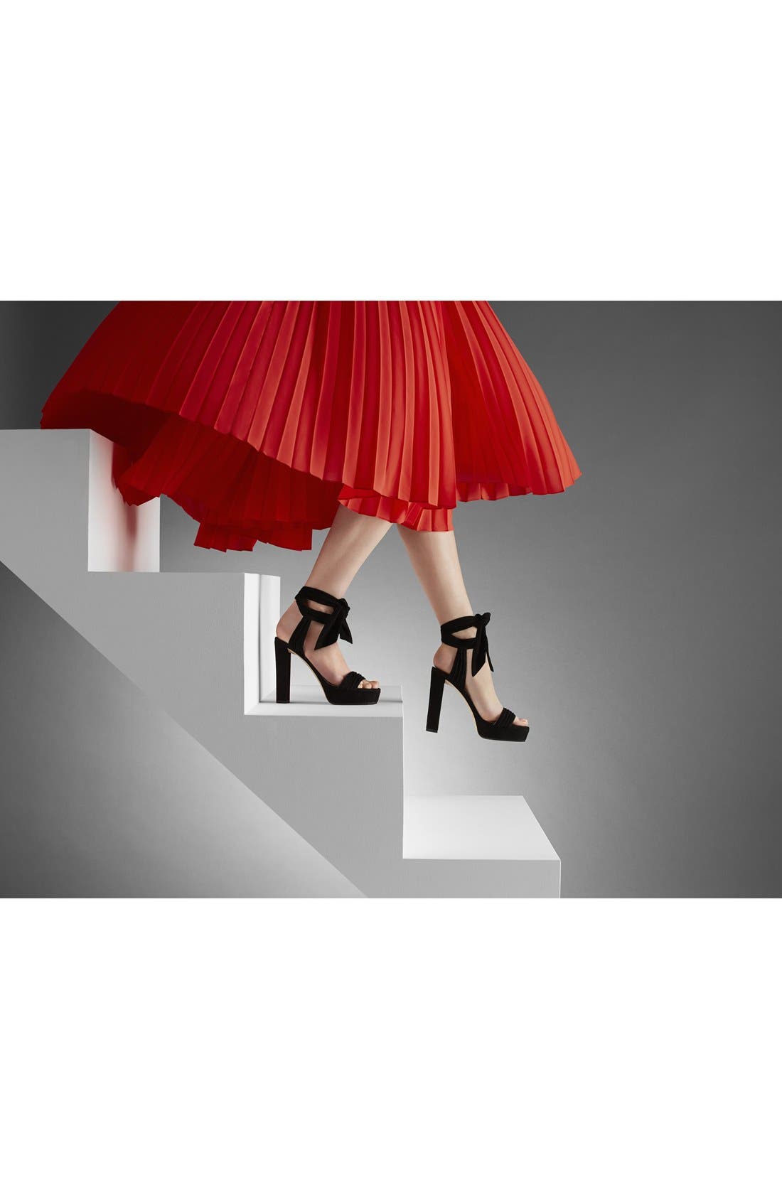 'Kaytrin' Wraparound Strap Sandal, Alternate, color, BLACK SUEDE