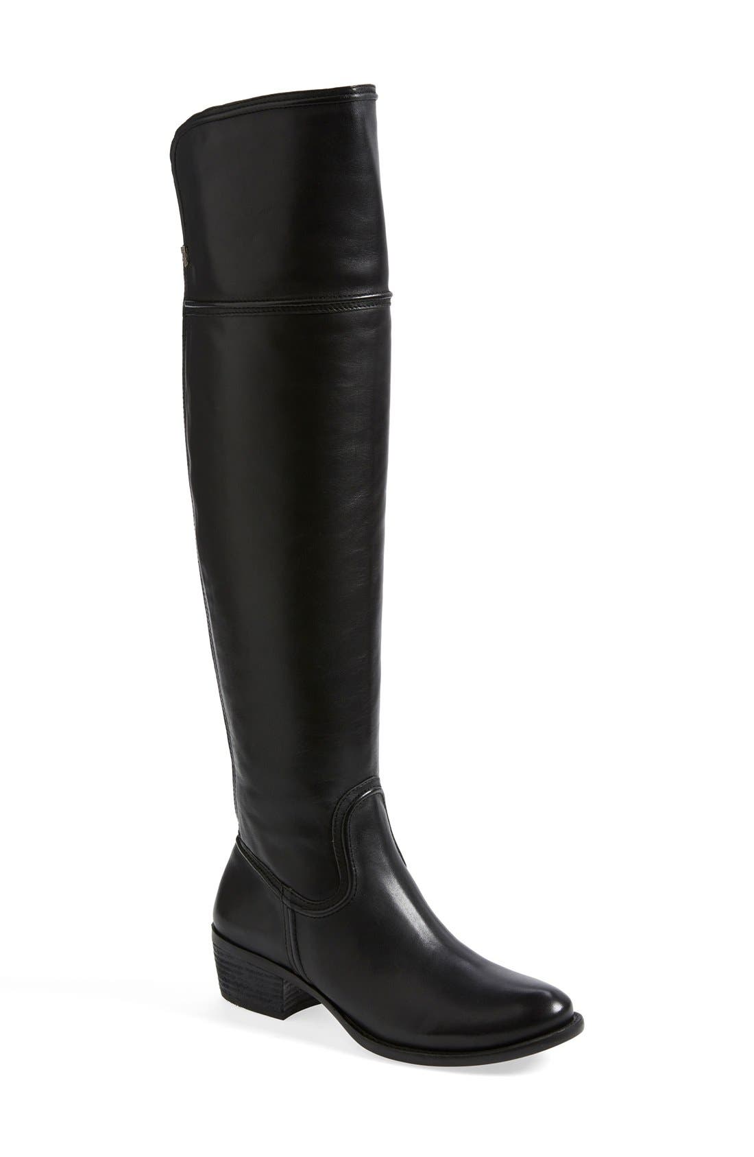 'Baldwin' Over the Knee Leather Boot (Nordstrom Exclusive), Main, color, BLACK LEATHER