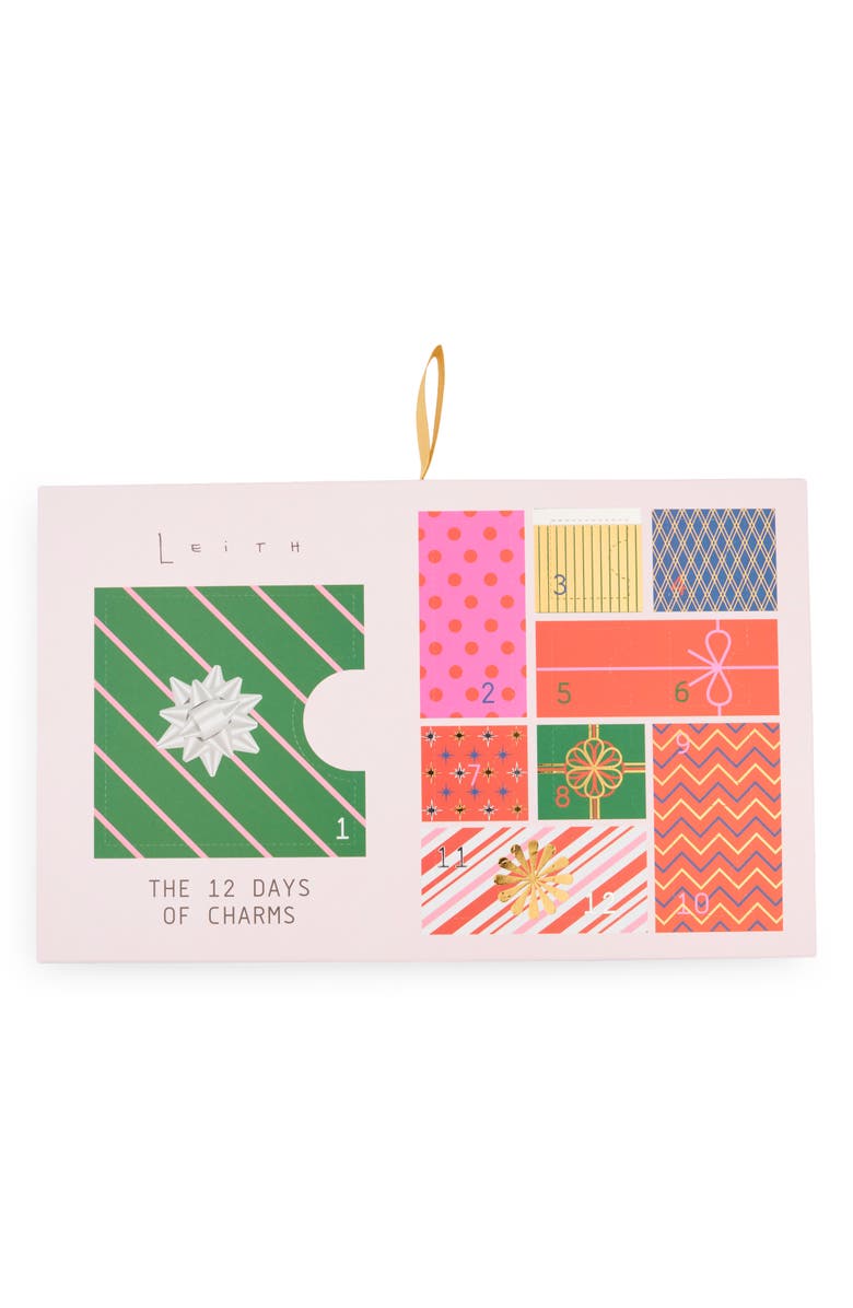 Leith The 12 Days of Charms Advent Calendar Bracelet Set, Main, color, Love- Pink Multi- Gold