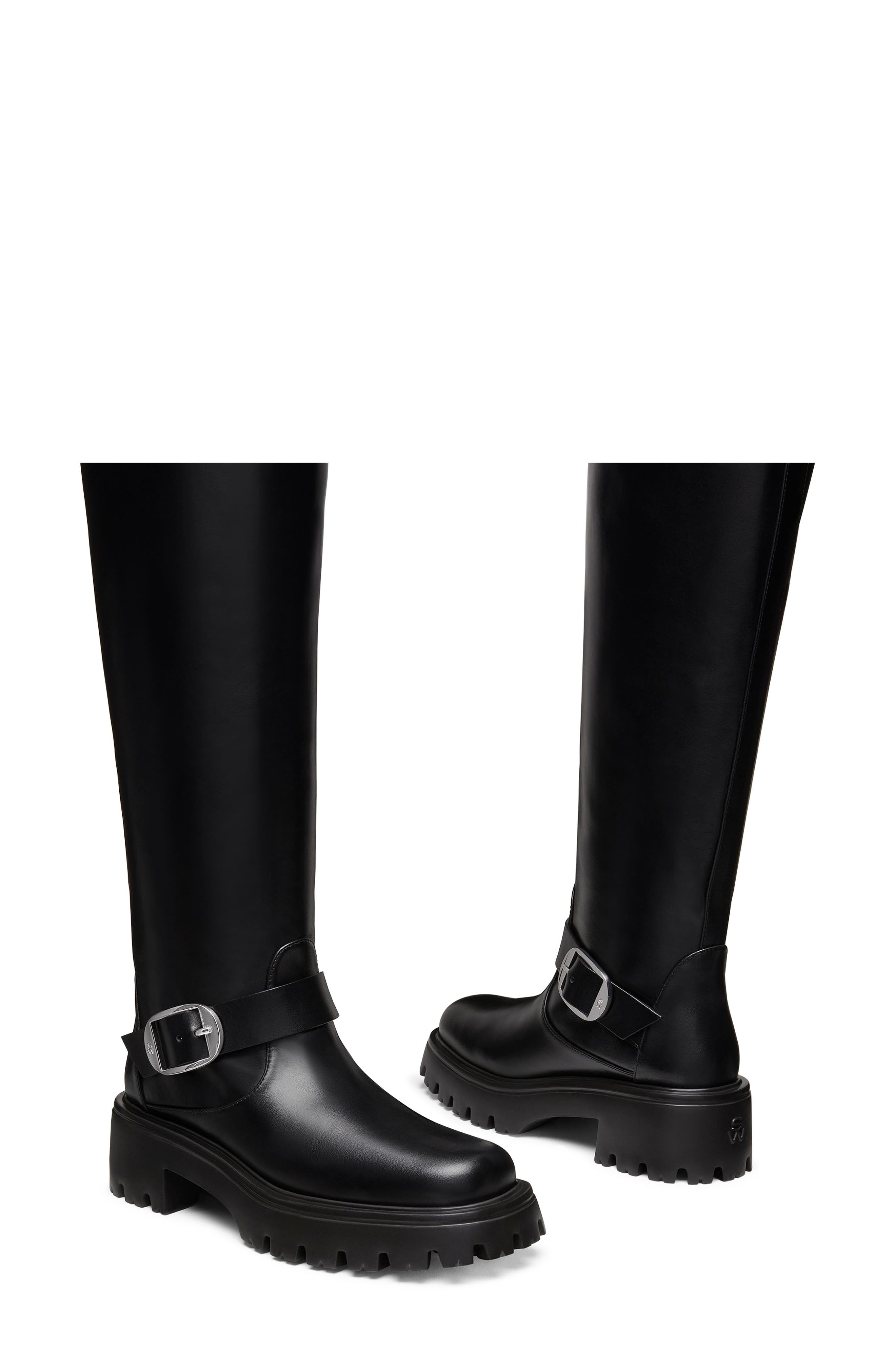 Stuart Weitzman Emerson Buckle Over the Knee Boot, Alternate, color, Black