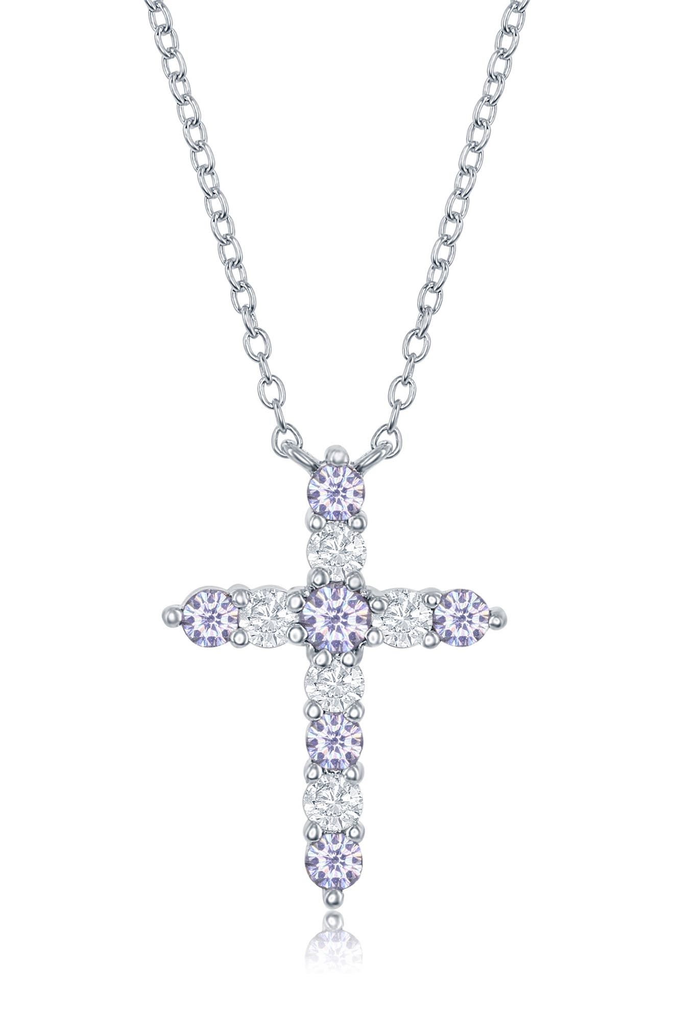 SIMONA CZ Cross Pendant Necklace