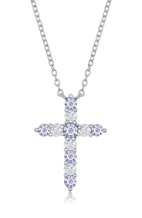 CZ Cross Pendant Necklace