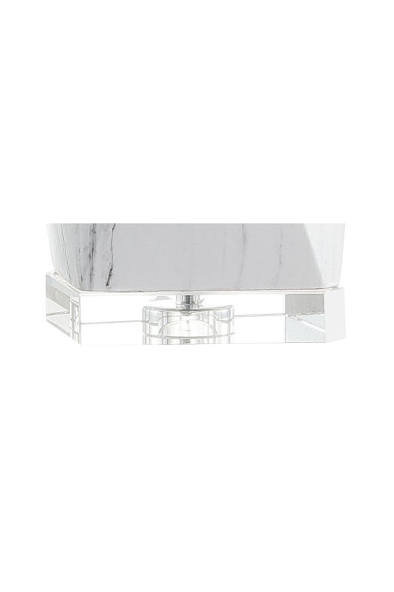 Oslo Ceramic Marble/Crystal LED Table Lamp, Alternate, color, White