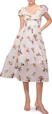 MELLODAY Ditsy Print Midi Dress