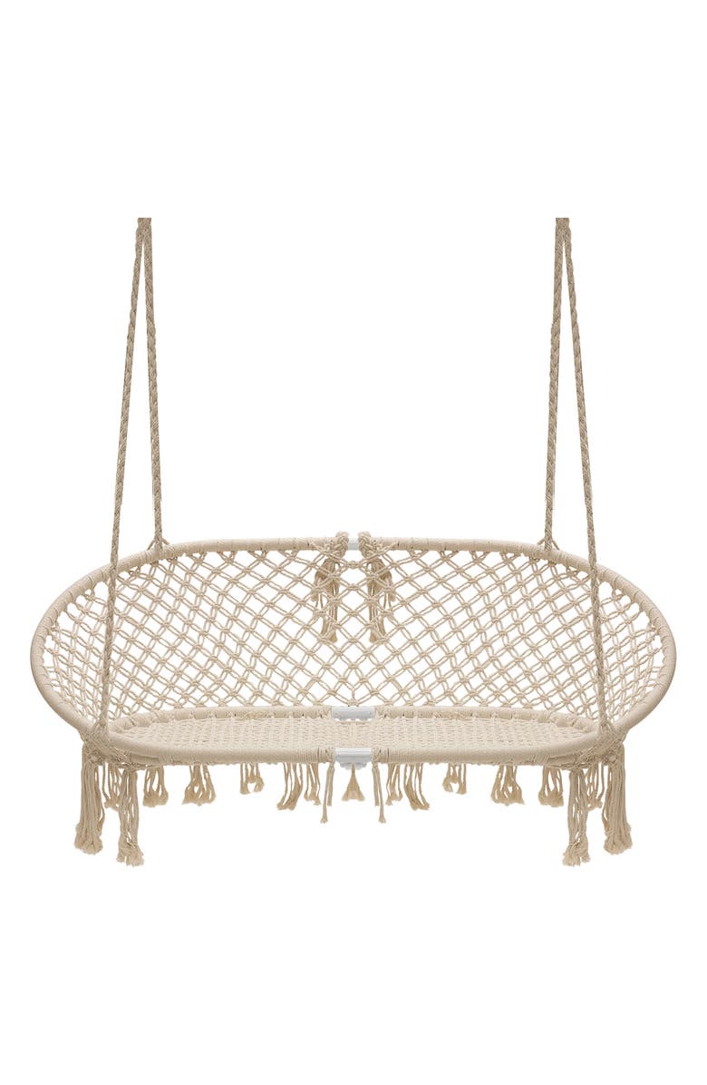 SORBUS Macramé Hanging Hammock Chair, Alternate, color,