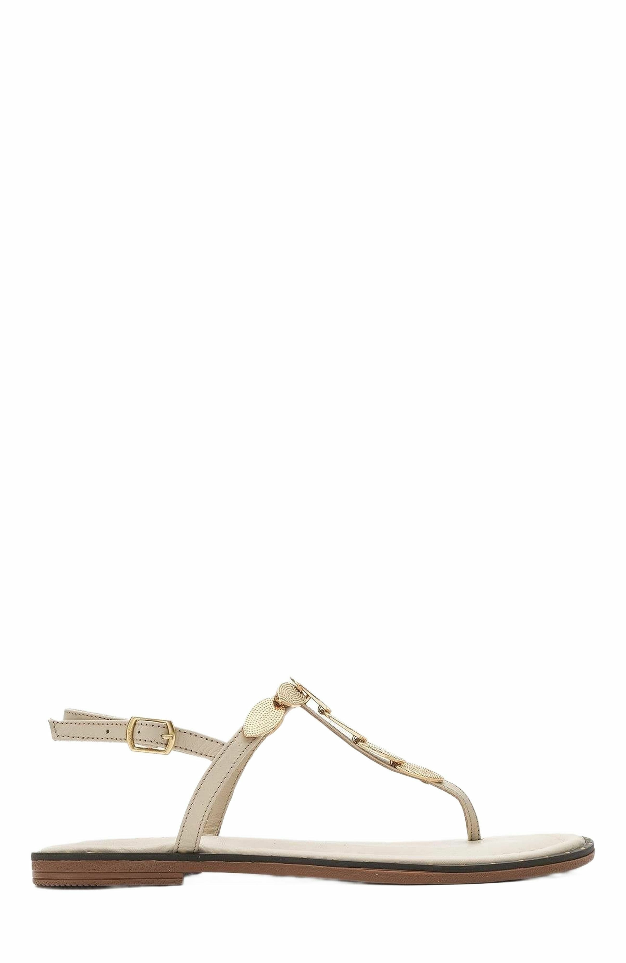 Marea Leather Flat Sandal, Alternate, color, Beige Leather