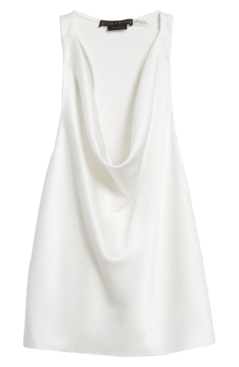 Alice + Olivia Harmon Drapey Racerback Satin Tank, Alternate, color, 