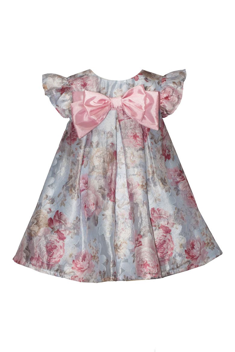 Bow Trapeze Dress, Main, color, BLUE