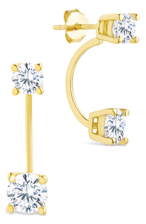 Brillant Cubic Zirconia Front/Back Drop Earrings