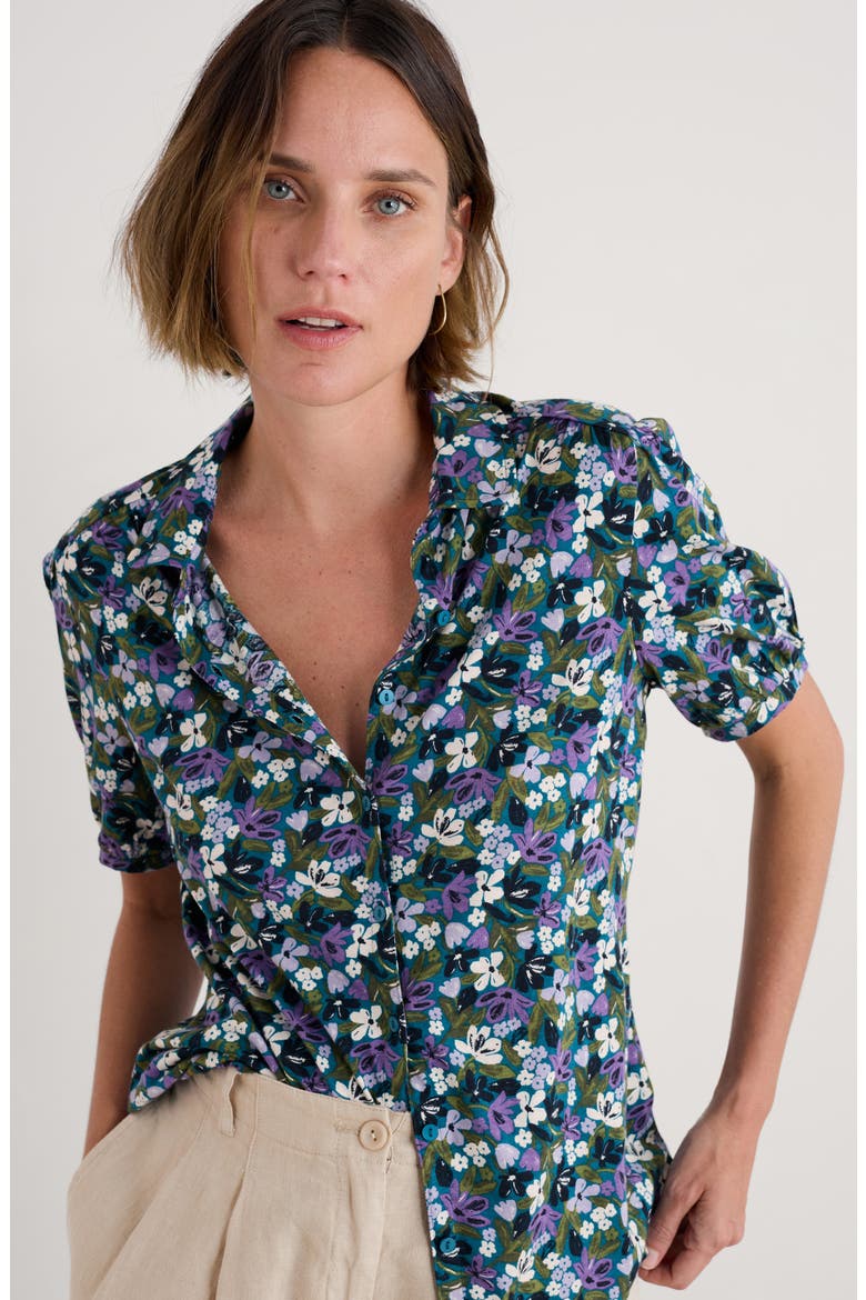 Embrace Floral Button-Up Shirt, Alternate, color, CRAYON FLORAL DARK DRIFT