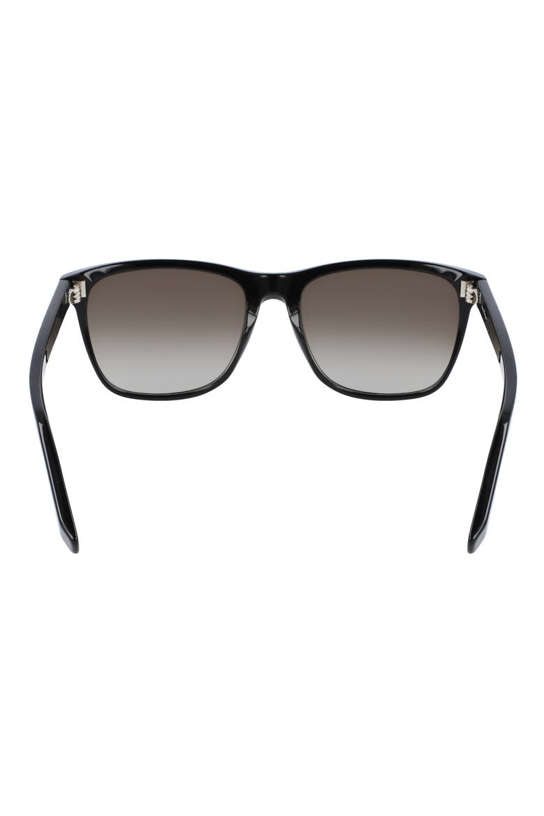 57mm Gradient Rectangle Sunglasses, Alternate, color, BLACK/ BROWN