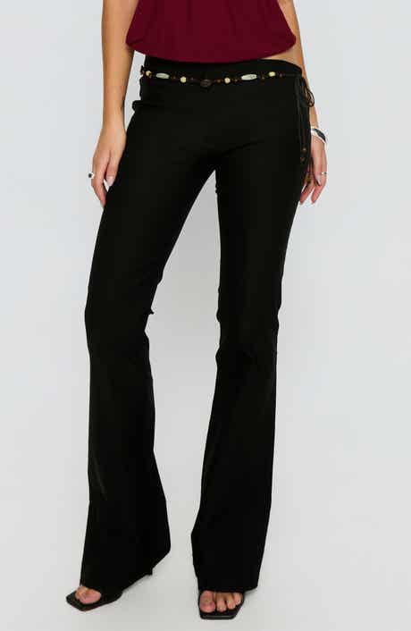 Krislynn Button Belt Flared Pants