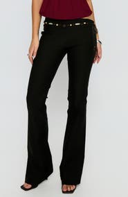Princess Polly Krislynn Button Belt Flared Pants