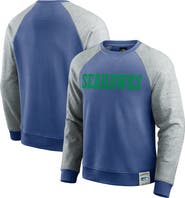 Darius Rucker Collection by Fanatics Men's Darius Rucker Collection by Fanatics Royal/Heather Gray Seattle Seahawks Throwback Color Block Raglan Pullover Sweatshirt