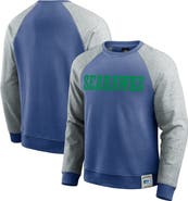Darius Rucker Collection by Fanatics Men's Darius Rucker Collection by Fanatics Royal/Heather Gray Seattle Seahawks Throwback Color Block Raglan Pullover Sweatshirt